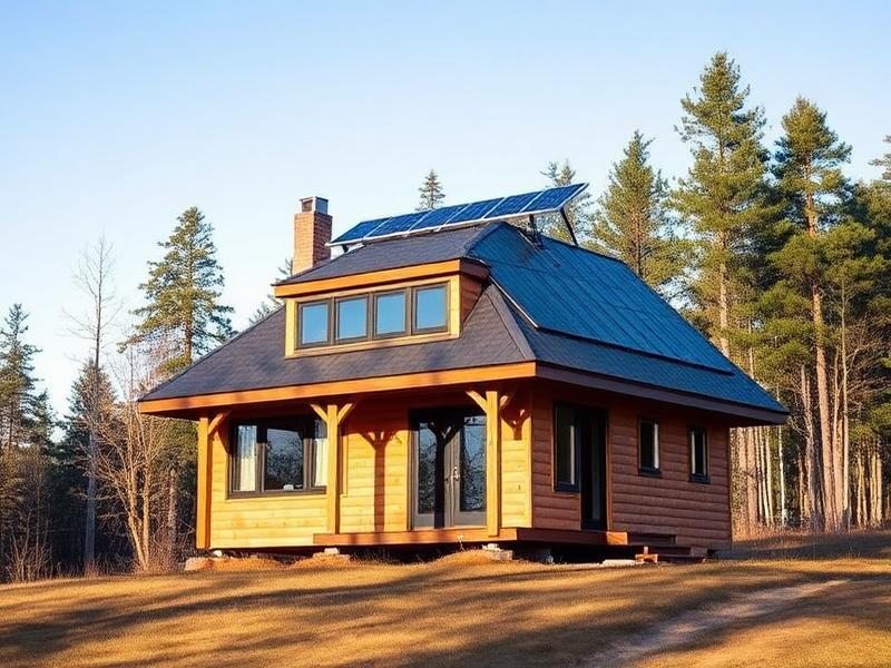 Home supplied by an off-grid solar energy system